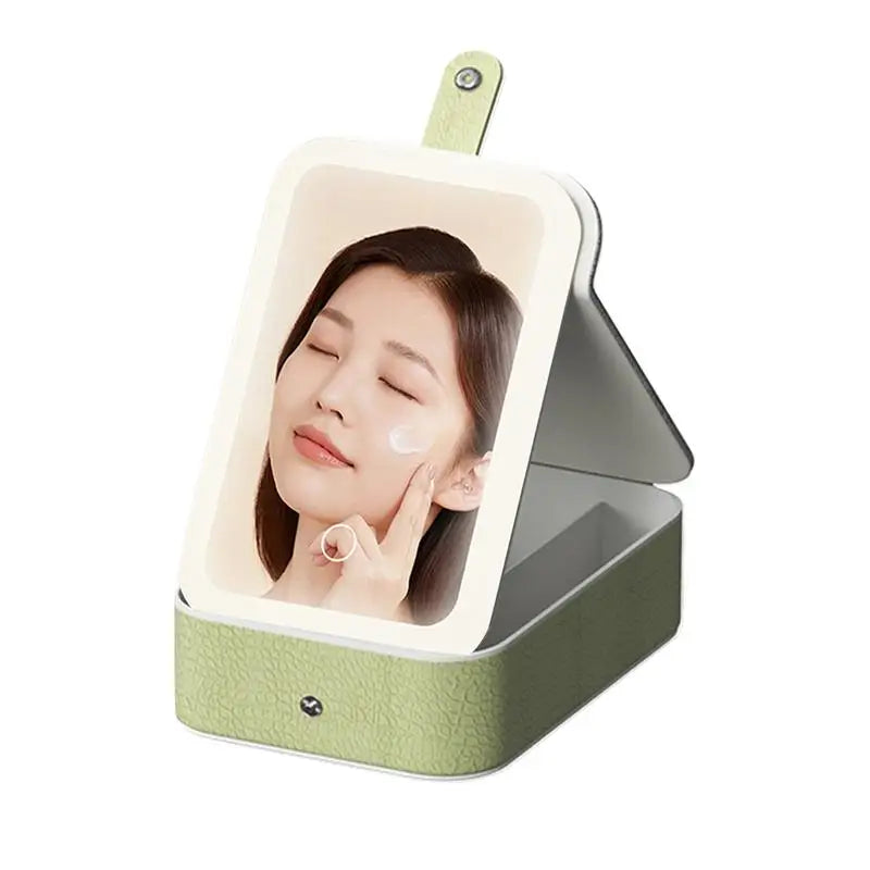 Makeup Bag With Mirror And Light Textured Makeup Bag Makeup Accessories Tools Case Travel Makeup Bag Light Travel Makeup