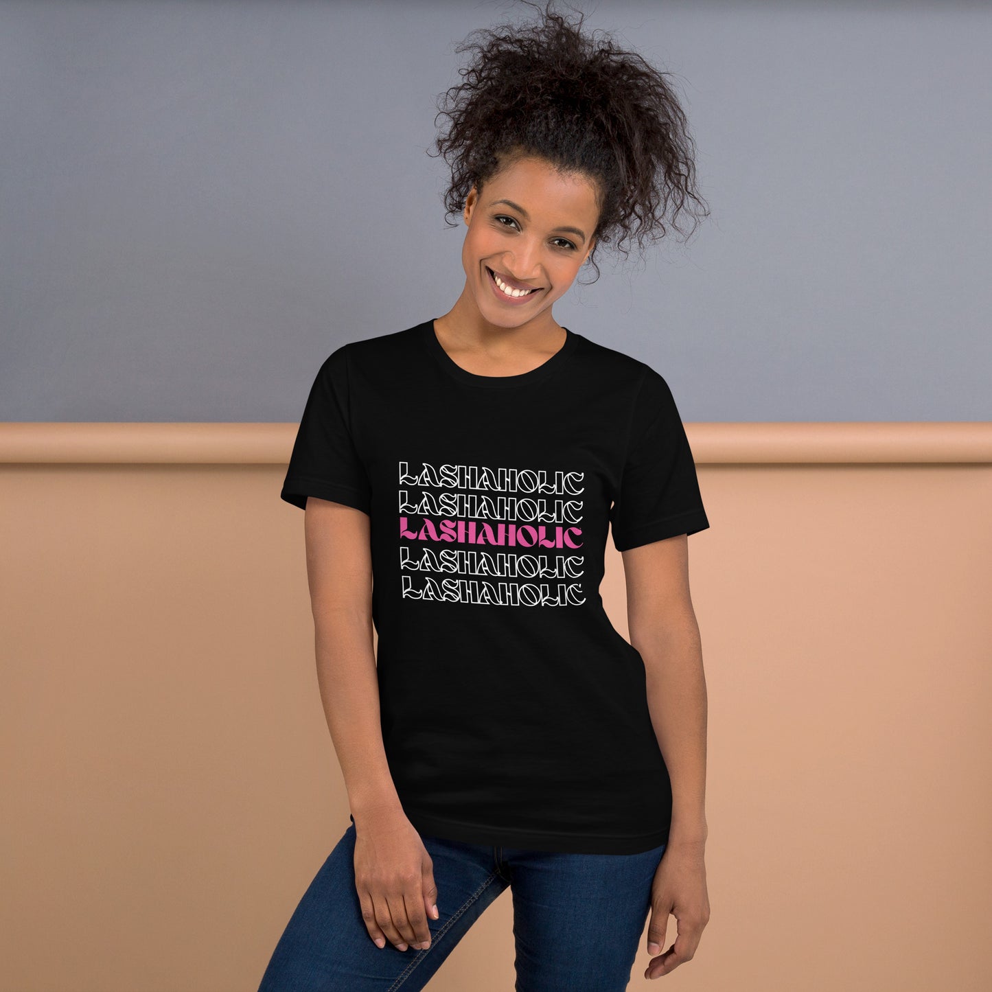 Lashaholic Statement Tee in Black