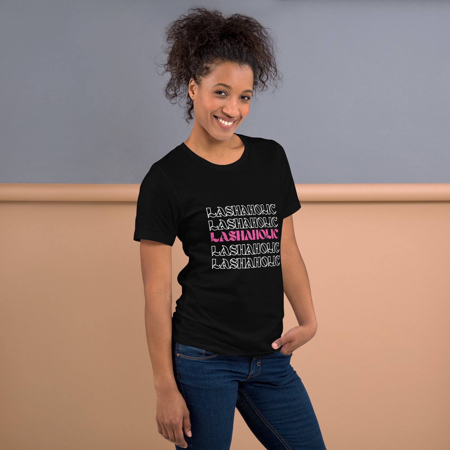 Lashaholic Statement Tee in Black