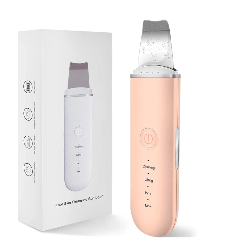 Ultrasonic Skin Scrubber Vibration Face Spatula Blackhead Remover Shovel Clean Cavitation Peeling Facial Lifting